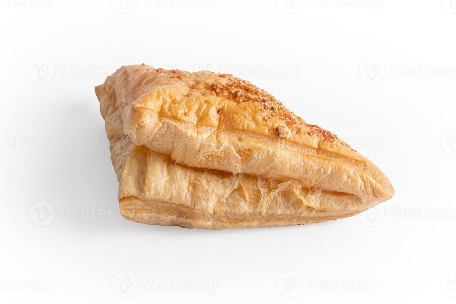 Close up puff pastry with sesame , isolated on white background photo