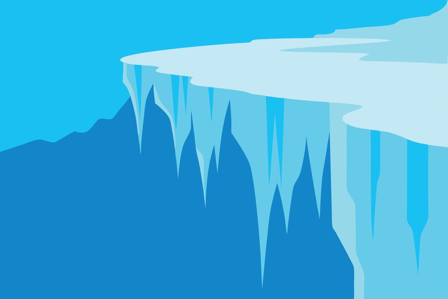 Frozen Waterfall in Winter vector