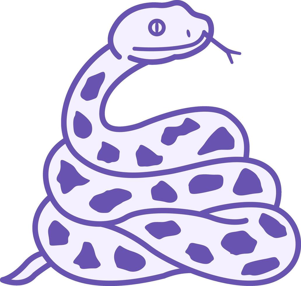 Colored Snake Icon. Illustration. Predatory Poisonous Snake with Tongue Out. Animal Concept vector