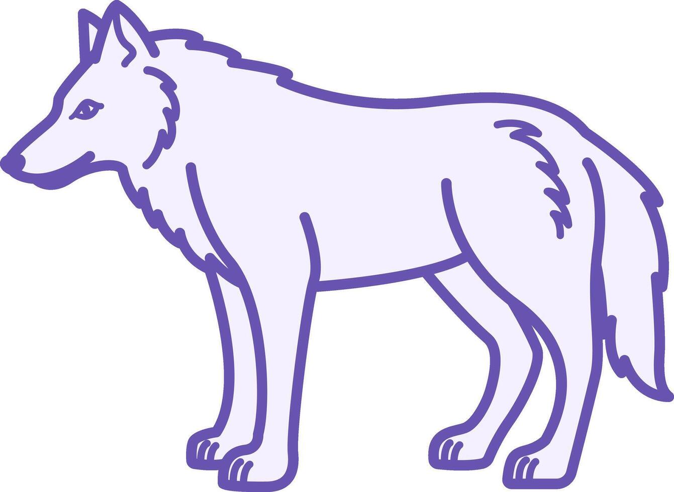 Colored Wolf Icon. Illustration. Large Predatory Mammal. Symbol of Devotion and Fearlessness. Animal Concept vector