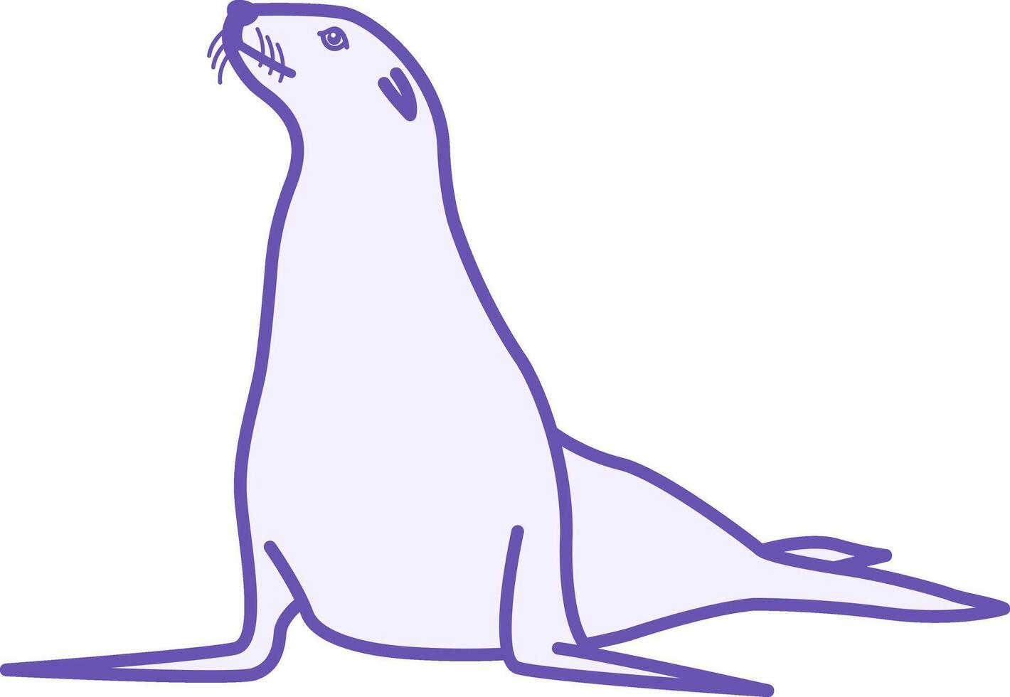 Seal Color Icon. Illustration. Predatory Mammal, Pinniped Seal. Animal Concept vector