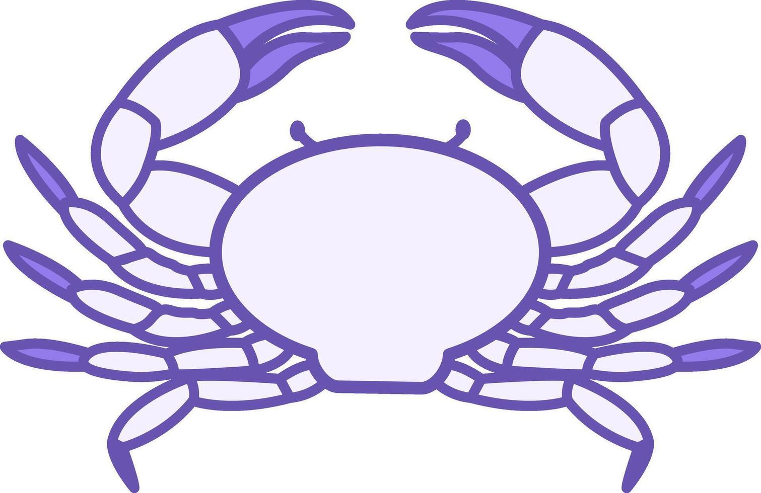 Colored Crab Icon. Illustration. Short-Tailed Crayfish with Shell and Limbs. Aquatic Animals Concept vector