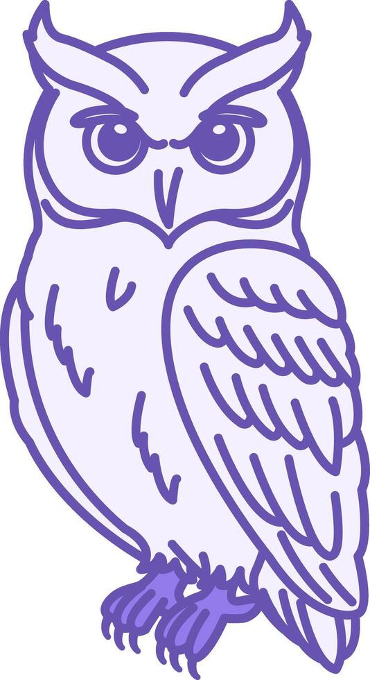 Colored Owl Icon. Illustration. Bird. Symbol Of Wisdom, Knowledge, And Intelligence. Animal Concept vector