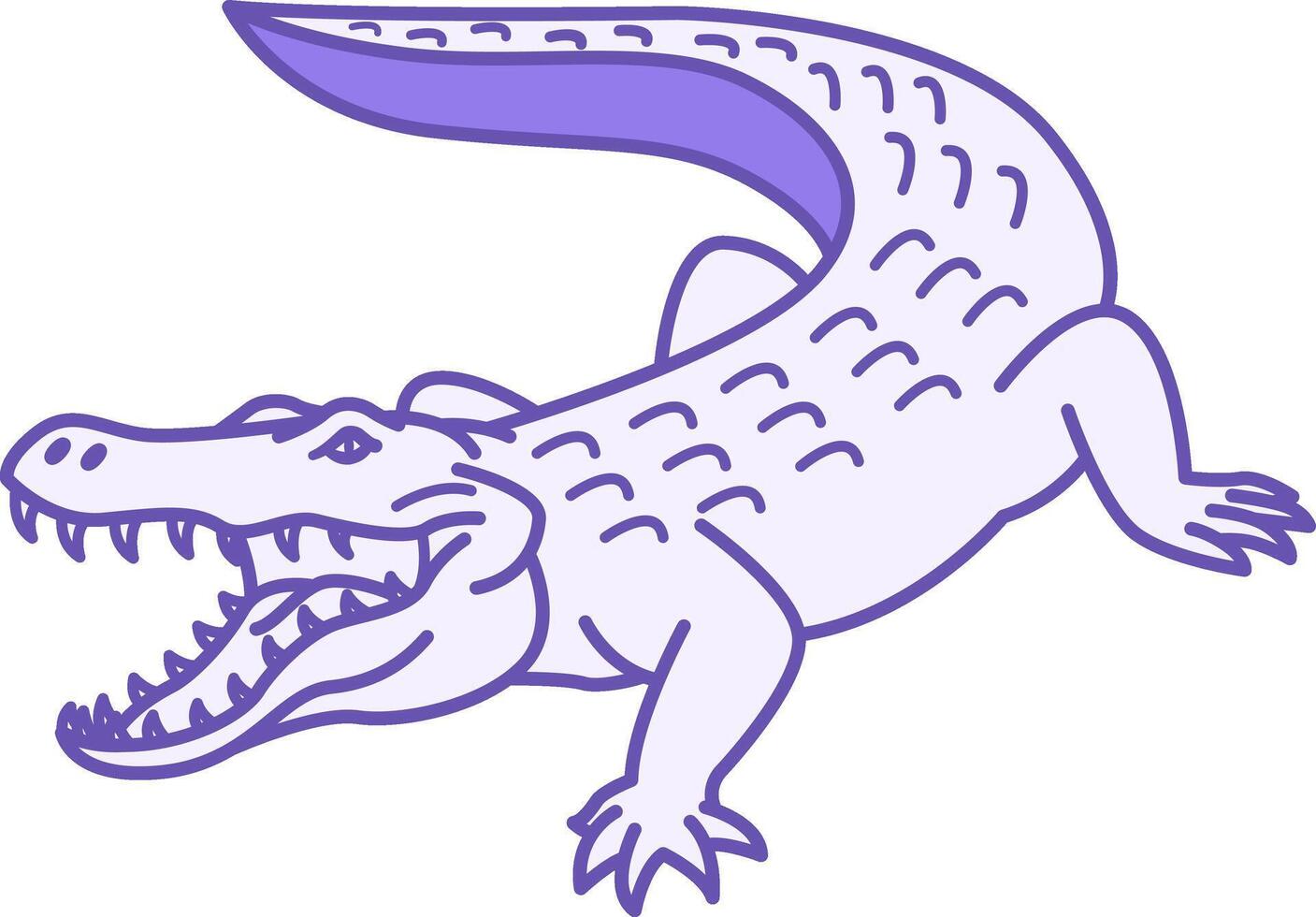 Colored Crocodile Icon. Illustration. Caiman, Alligator. Reptile With Open Toothy Mouth. Animal Concept vector