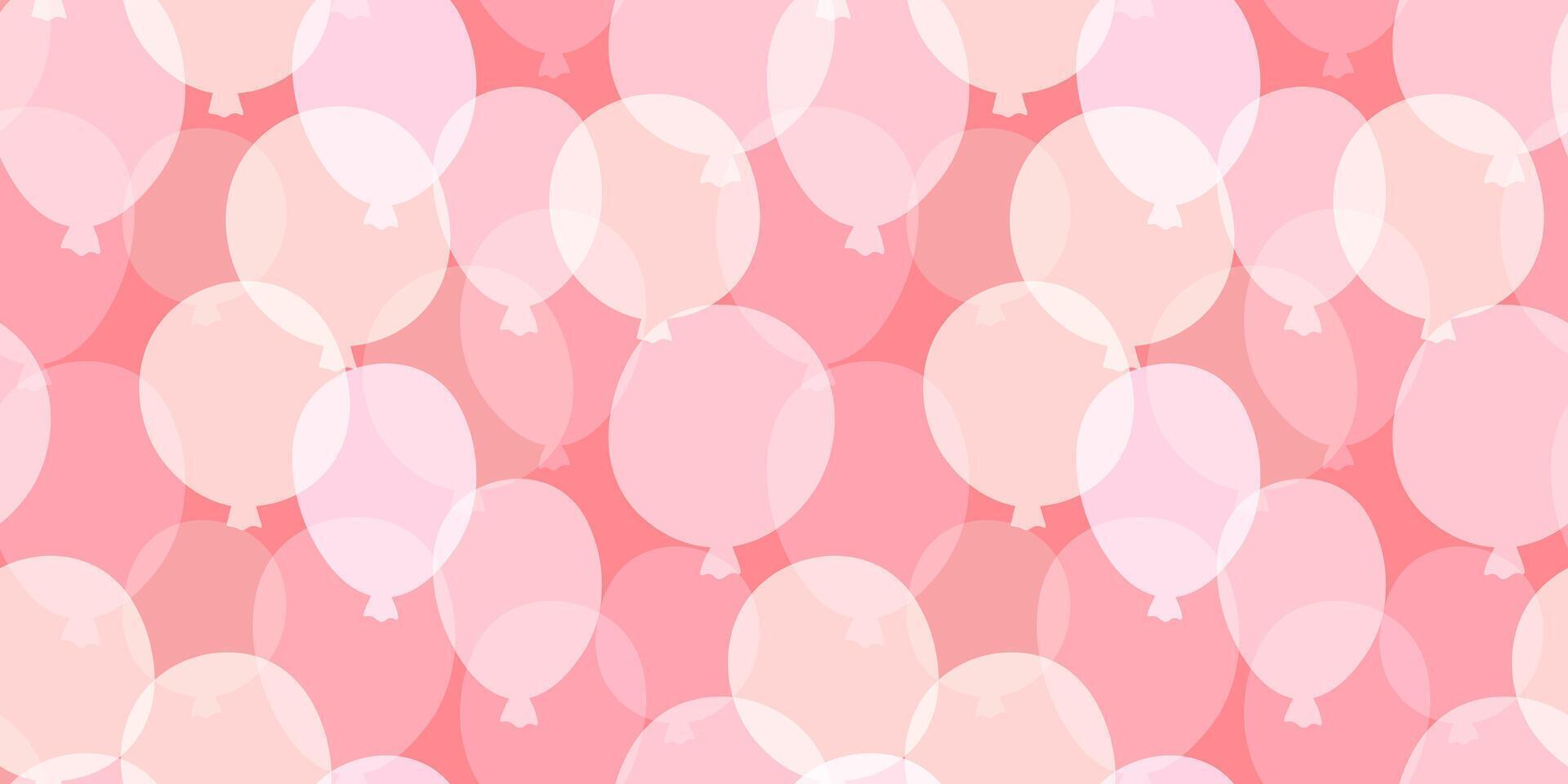 Seamless pattern with transparent silhouettes of balloons. Holiday print. vector