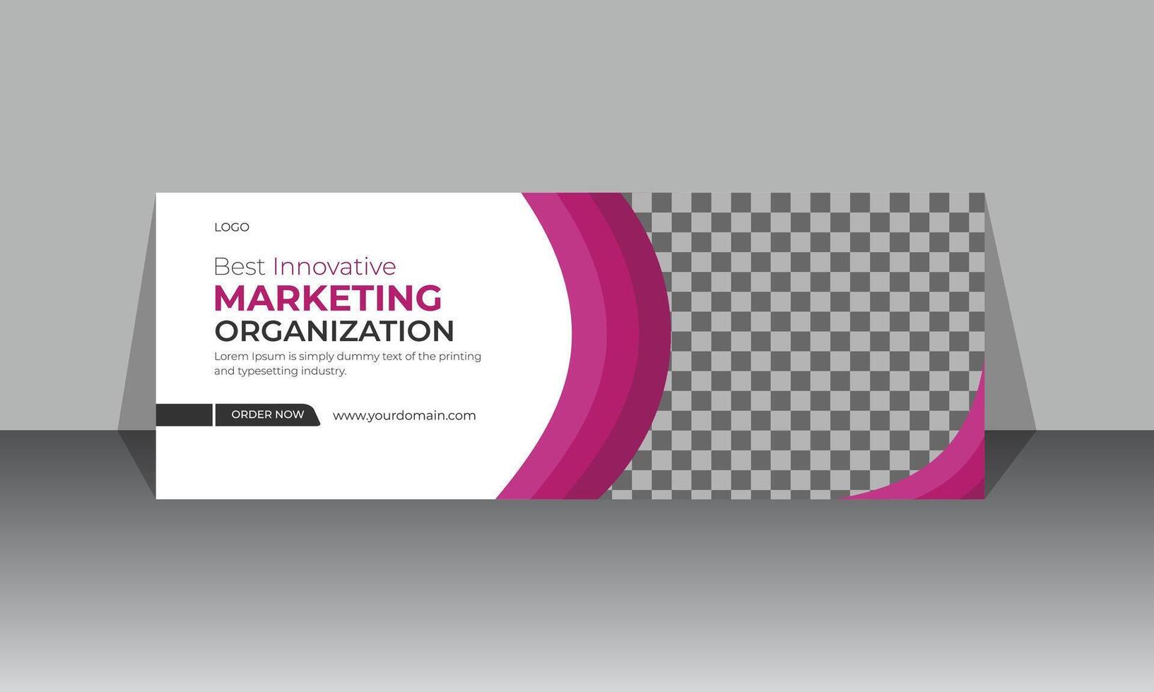 Corporate Creative Business Social Media Cover Design Cover, Web Banner Template With White and Pink vector