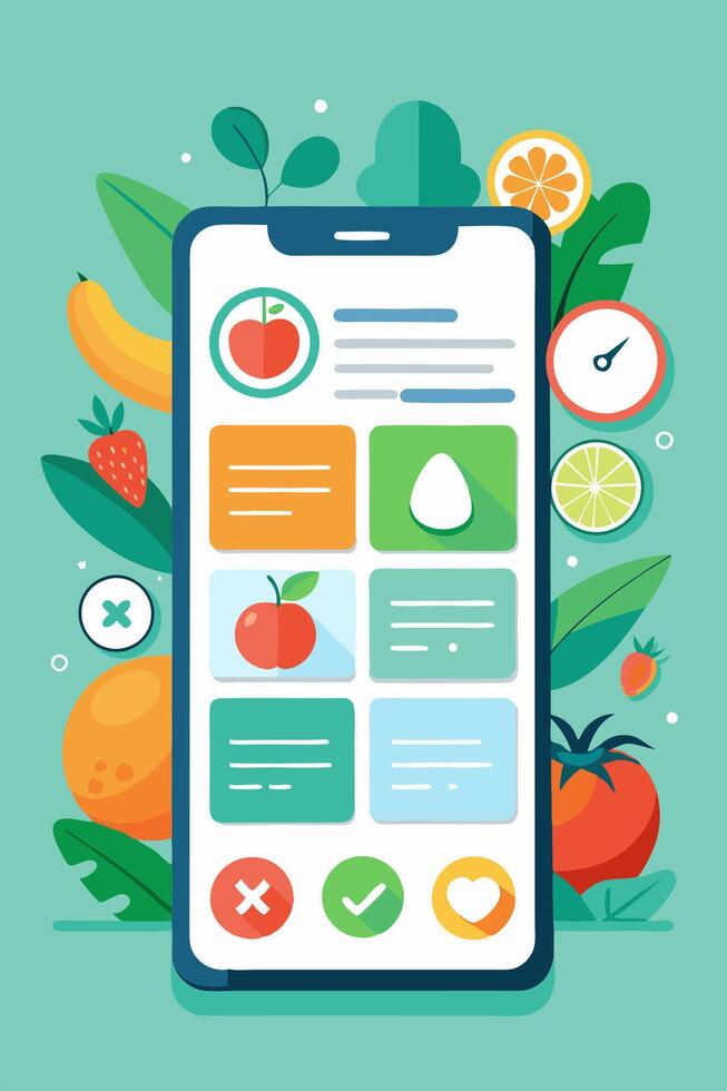 Healthy lifestyle app concept vector