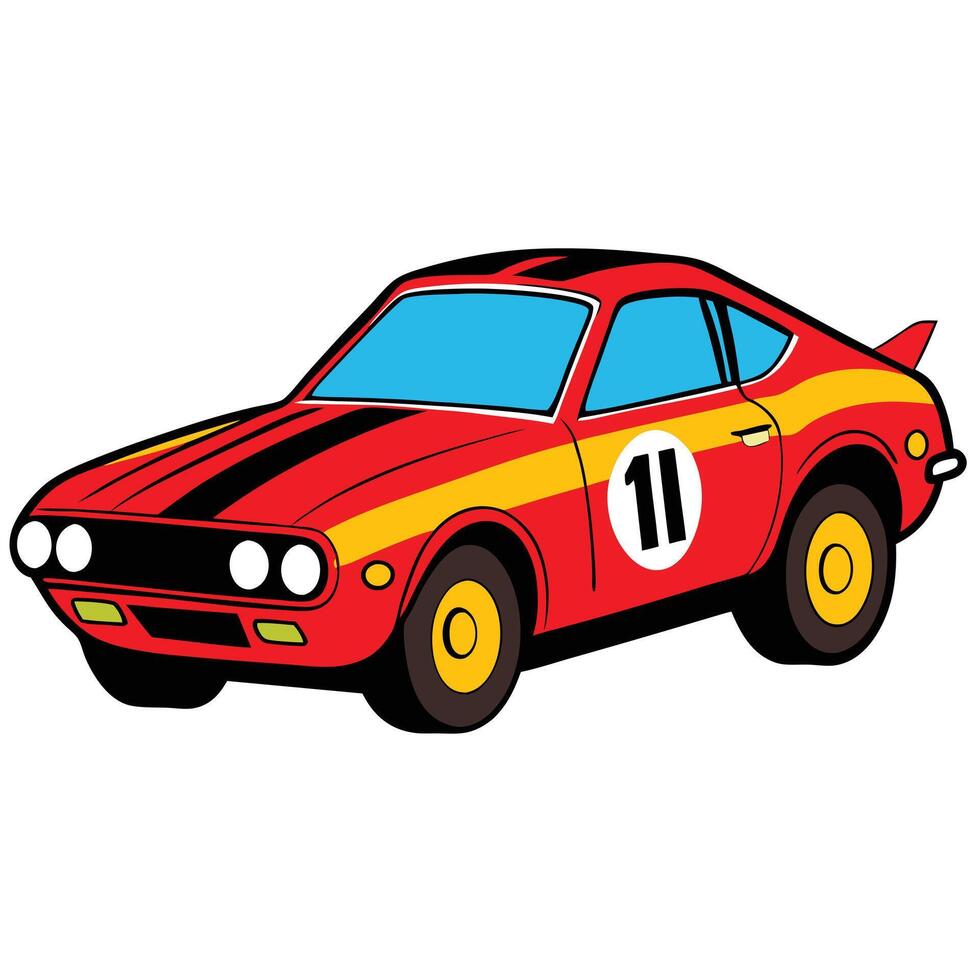A cartoon race car on a white background vector