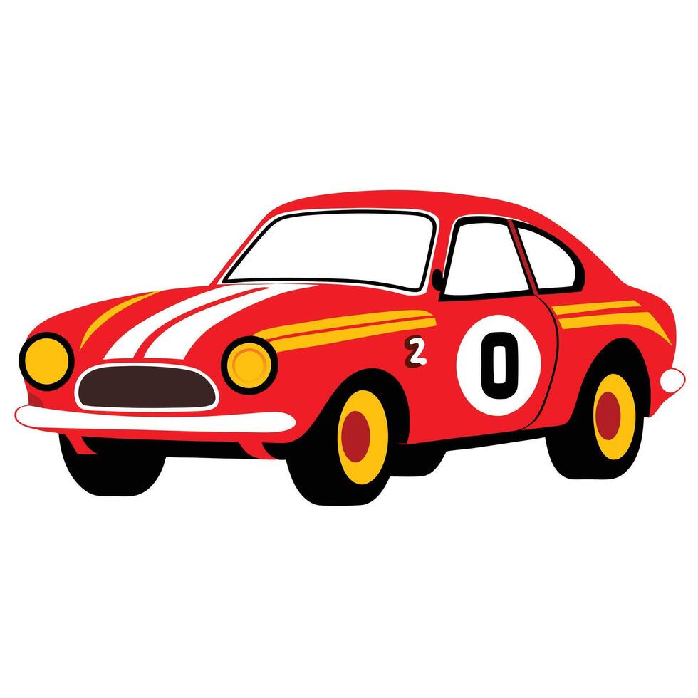 A cartoon race car with the number 0 on it vector