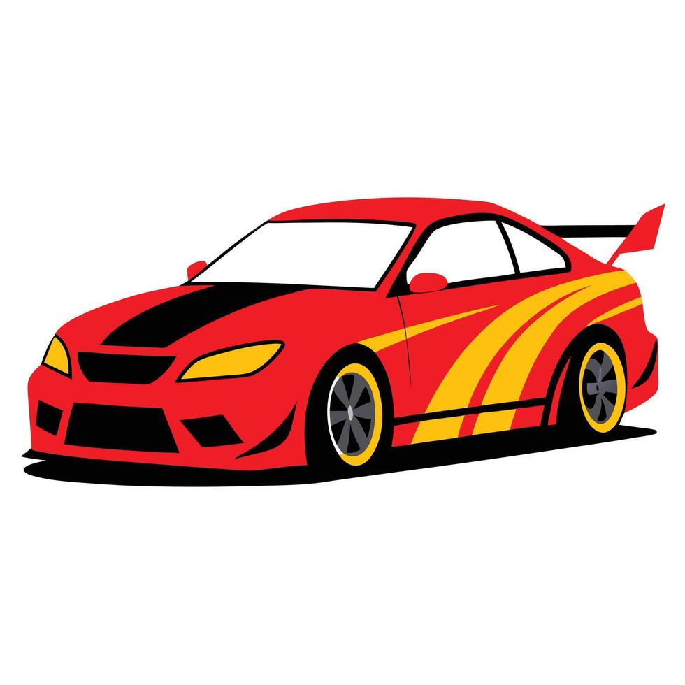 Red and yellow car clip art vector