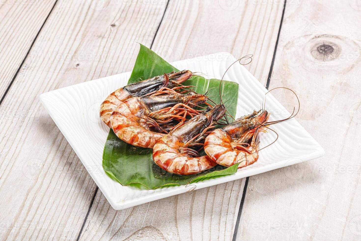 Cooked tiger prawn in the pate photo