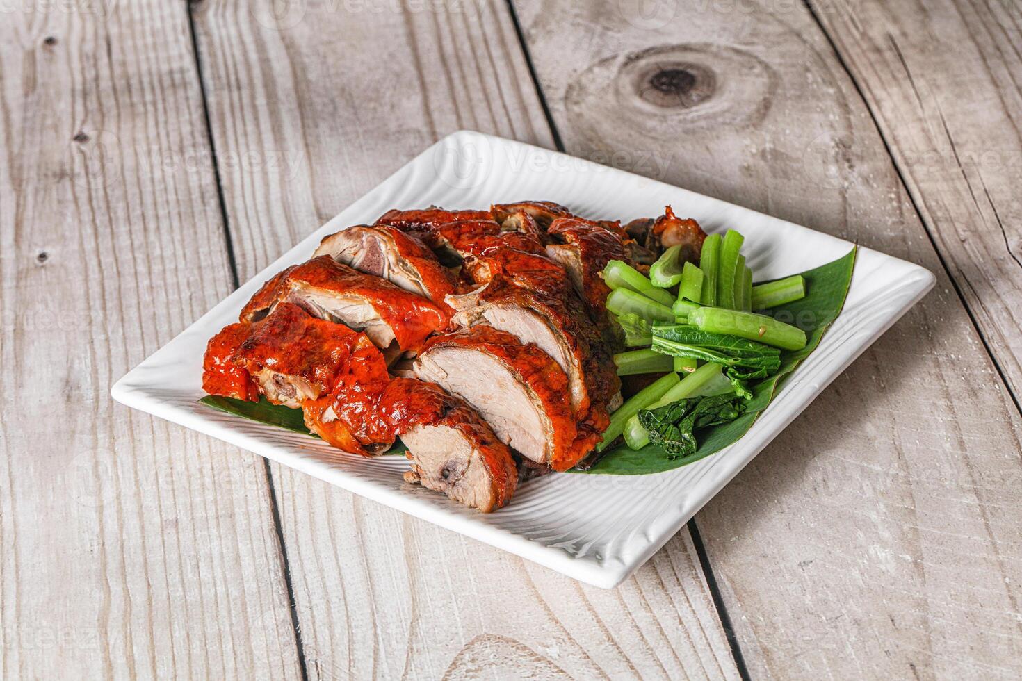 Asian cuisine - roasted duck with skin photo