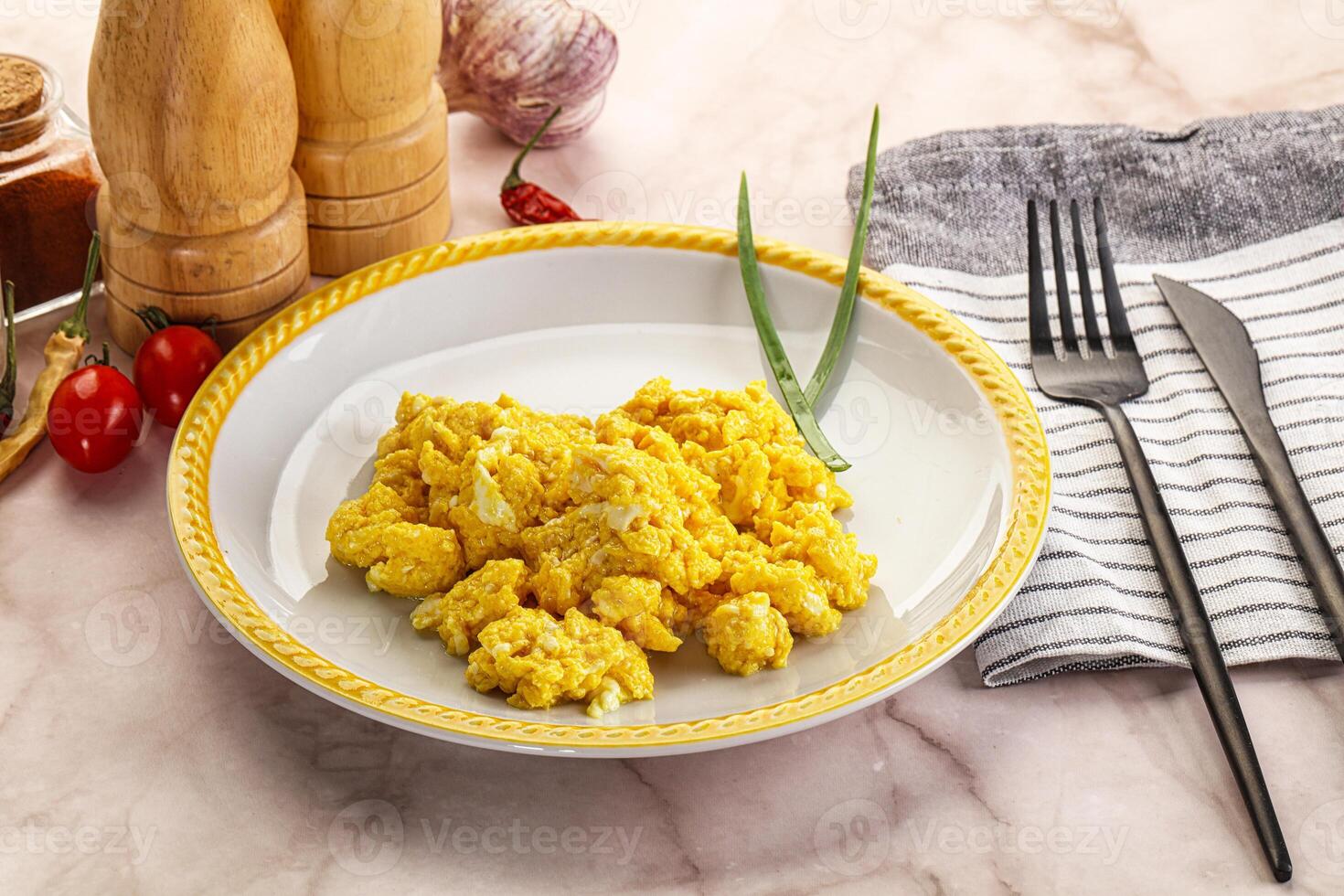 Scrambled egg in the bowl photo