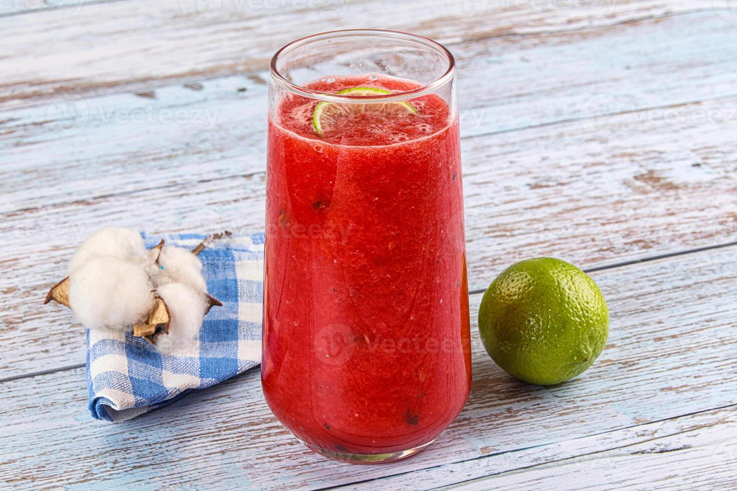 Cold and sweet Watermelon smoothie photo