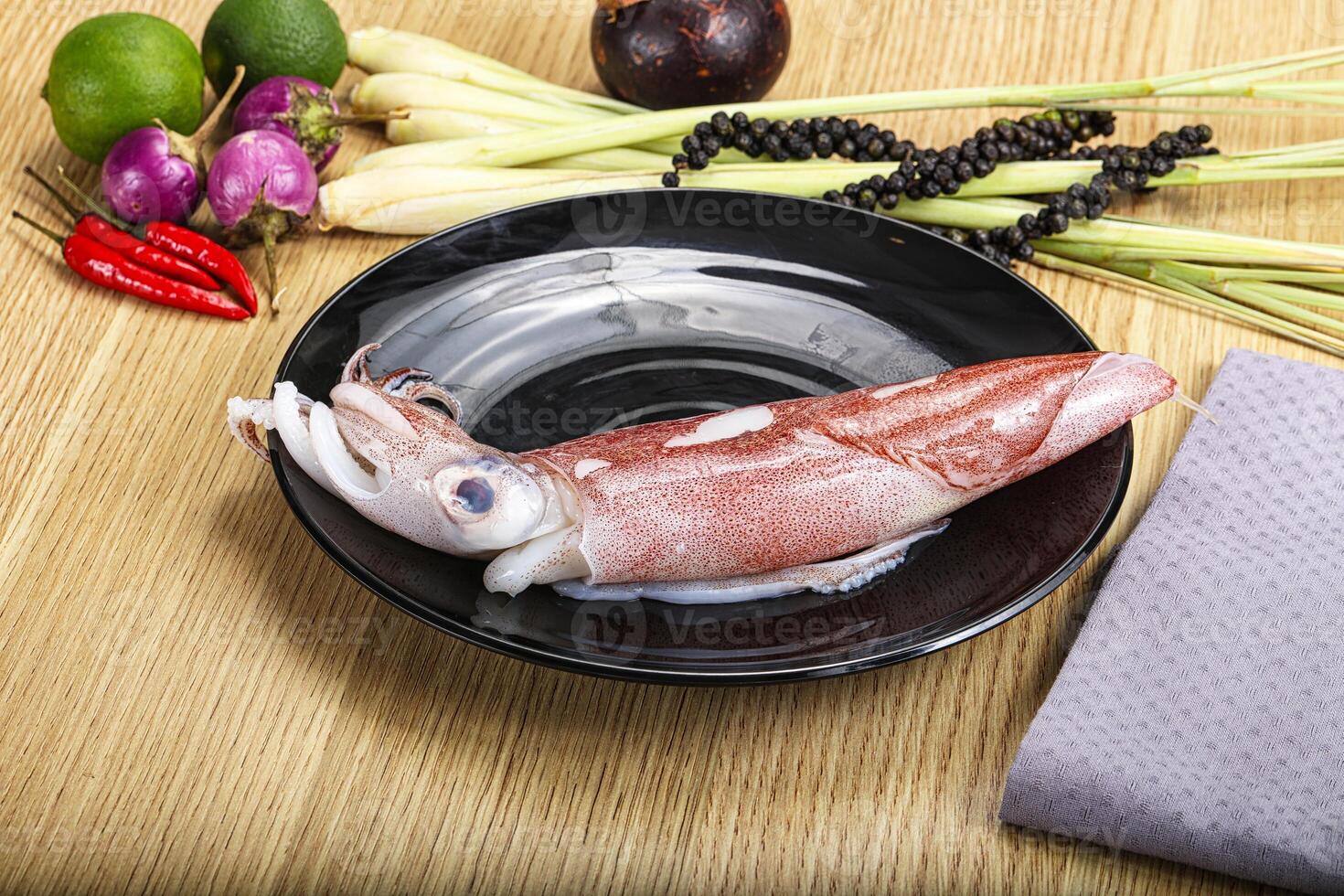 Raw fresh squid for cooking photo