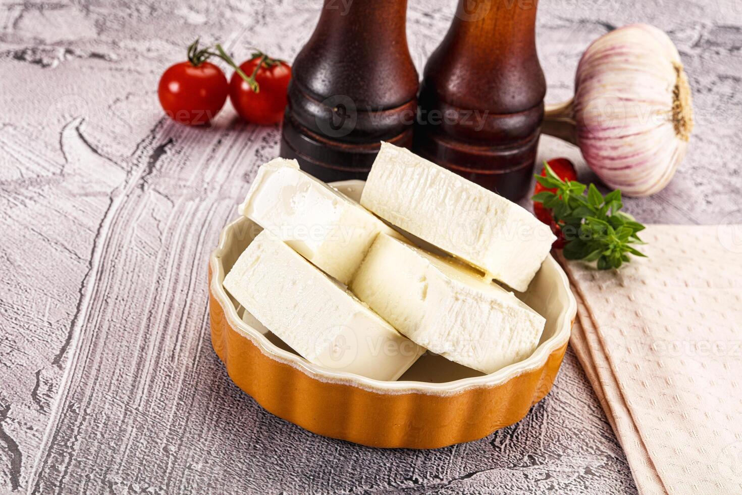 Greek traditional cuisine - Feta cheese photo