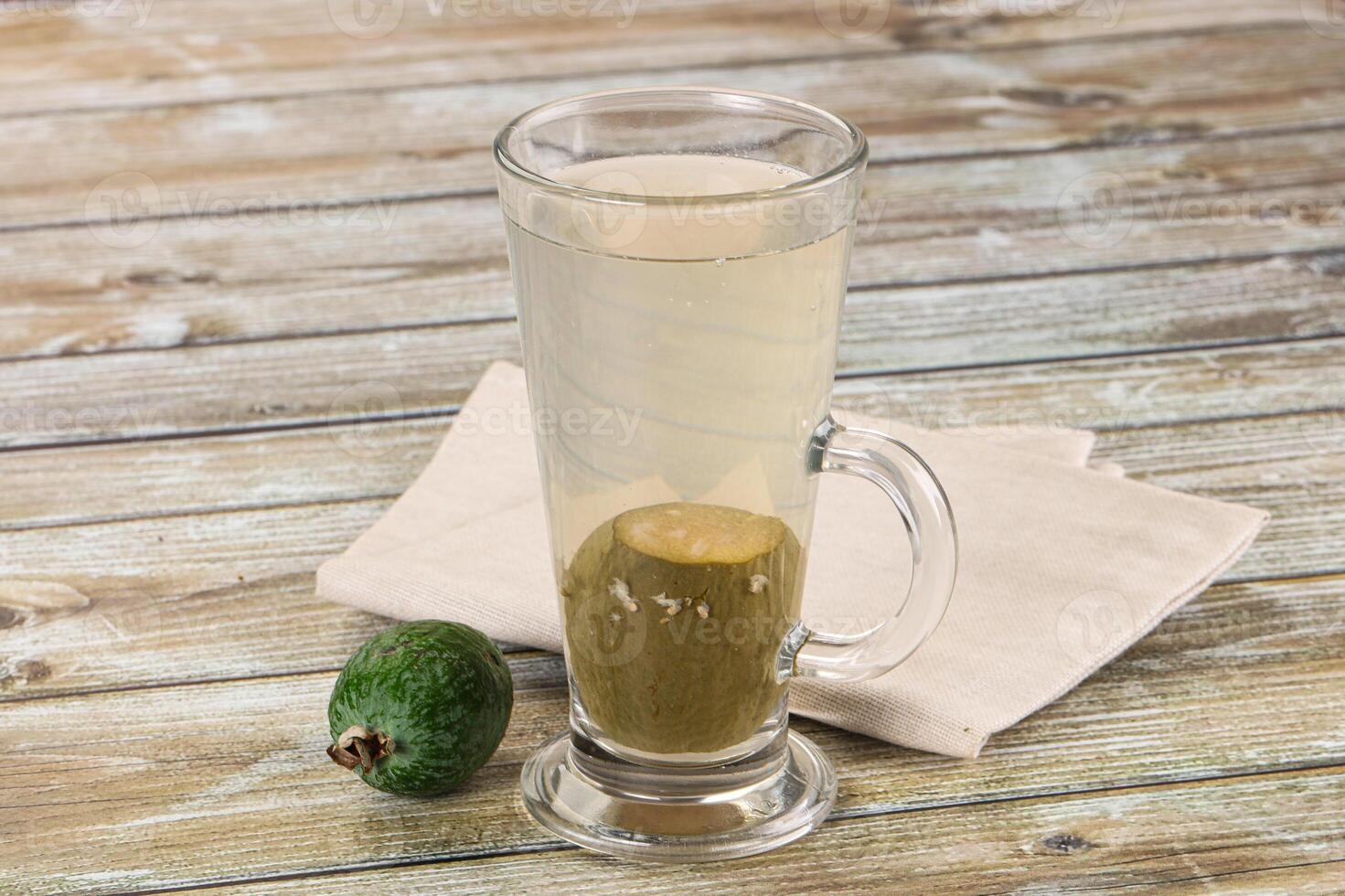 Homemade organic feijoa compote drink photo