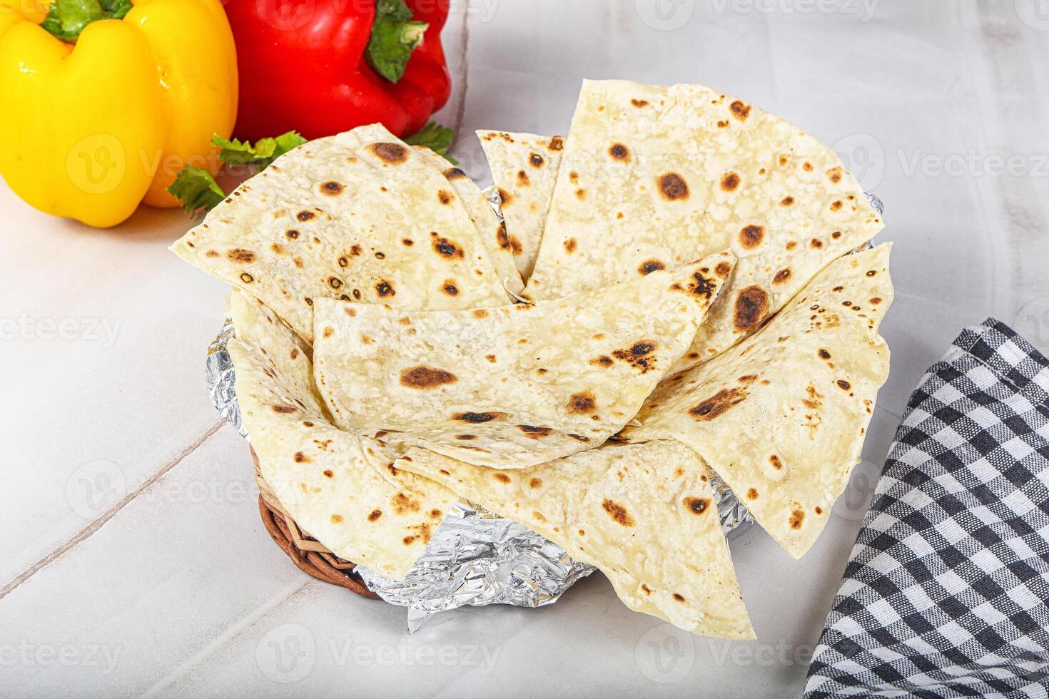 Indian cuisine tandoori bread naan photo