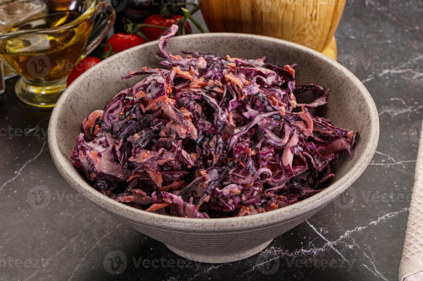 Coleslaw salad with cabbage and carrot photo