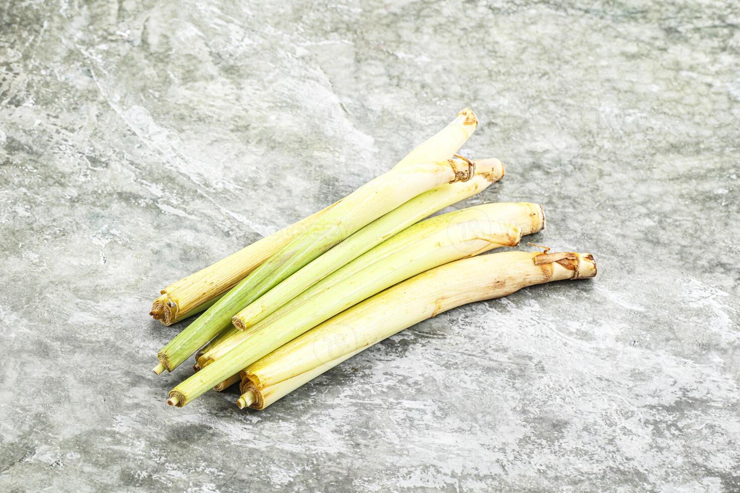 Green organic lemongrass stem heap photo