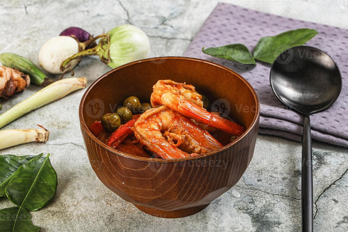 Thai Panang curry witn prawn photo