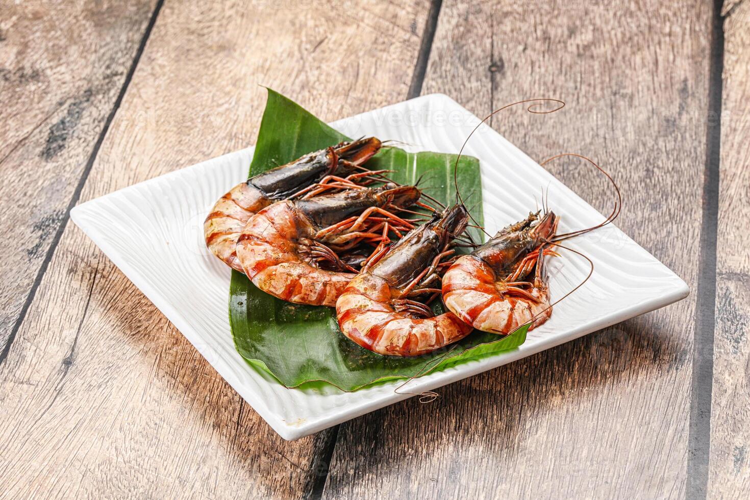 Cooked tiger prawn in the pate photo