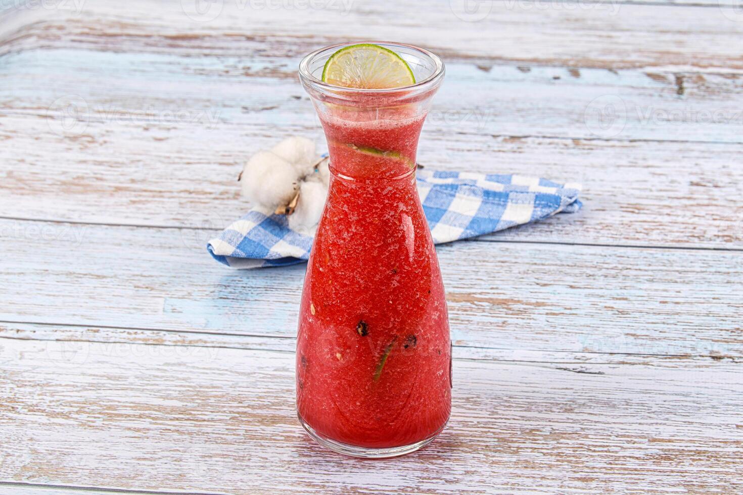 Cold and sweet Watermelon smoothie photo