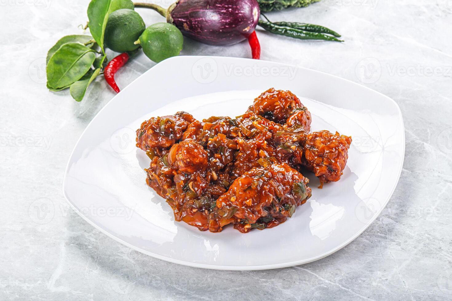 Chinese cuisine - Chicken manchurian gravy photo