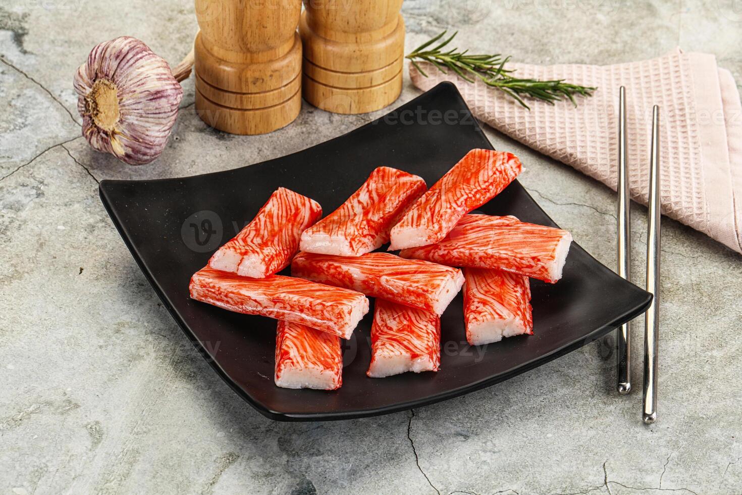 Crab meat stick surimi appetizer photo
