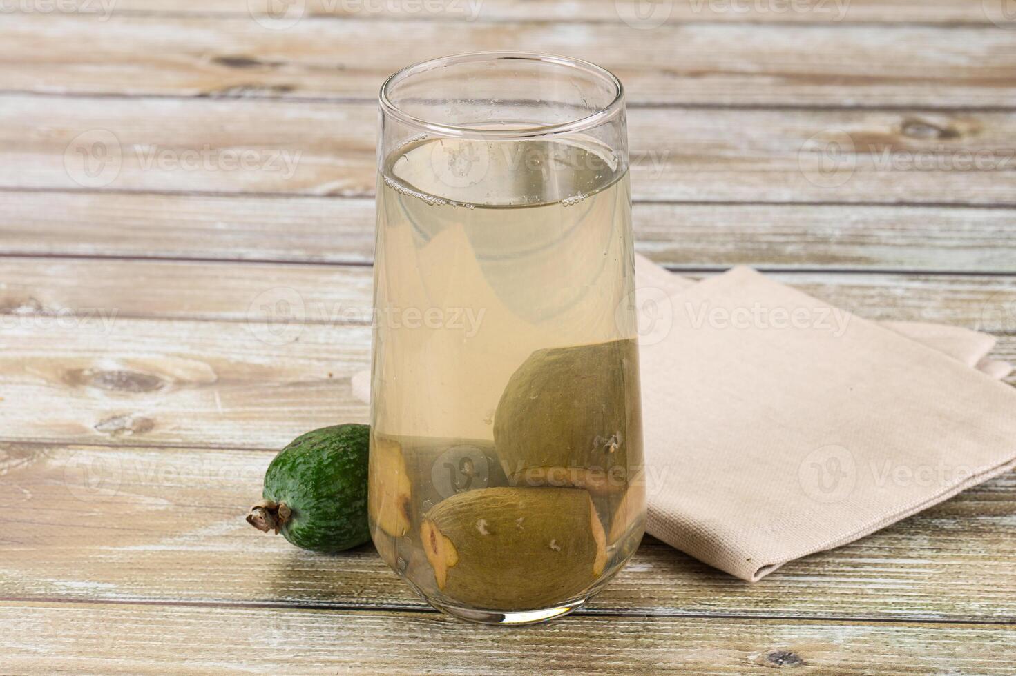 Homemade organic feijoa compote drink photo