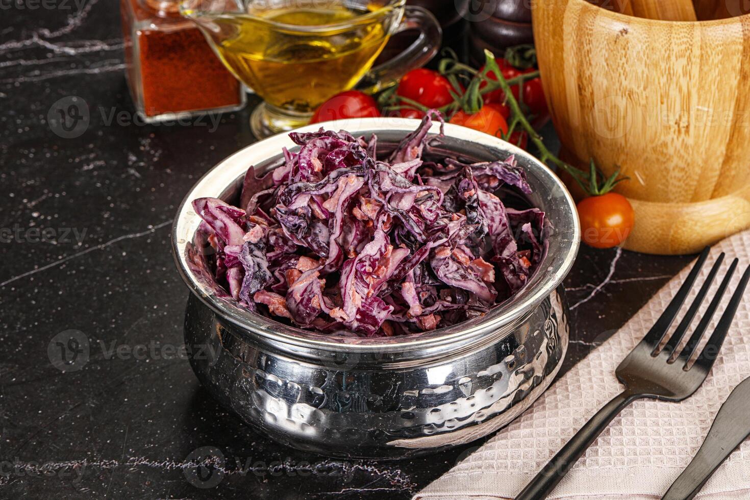 Coleslaw salad with cabbage and carrot photo