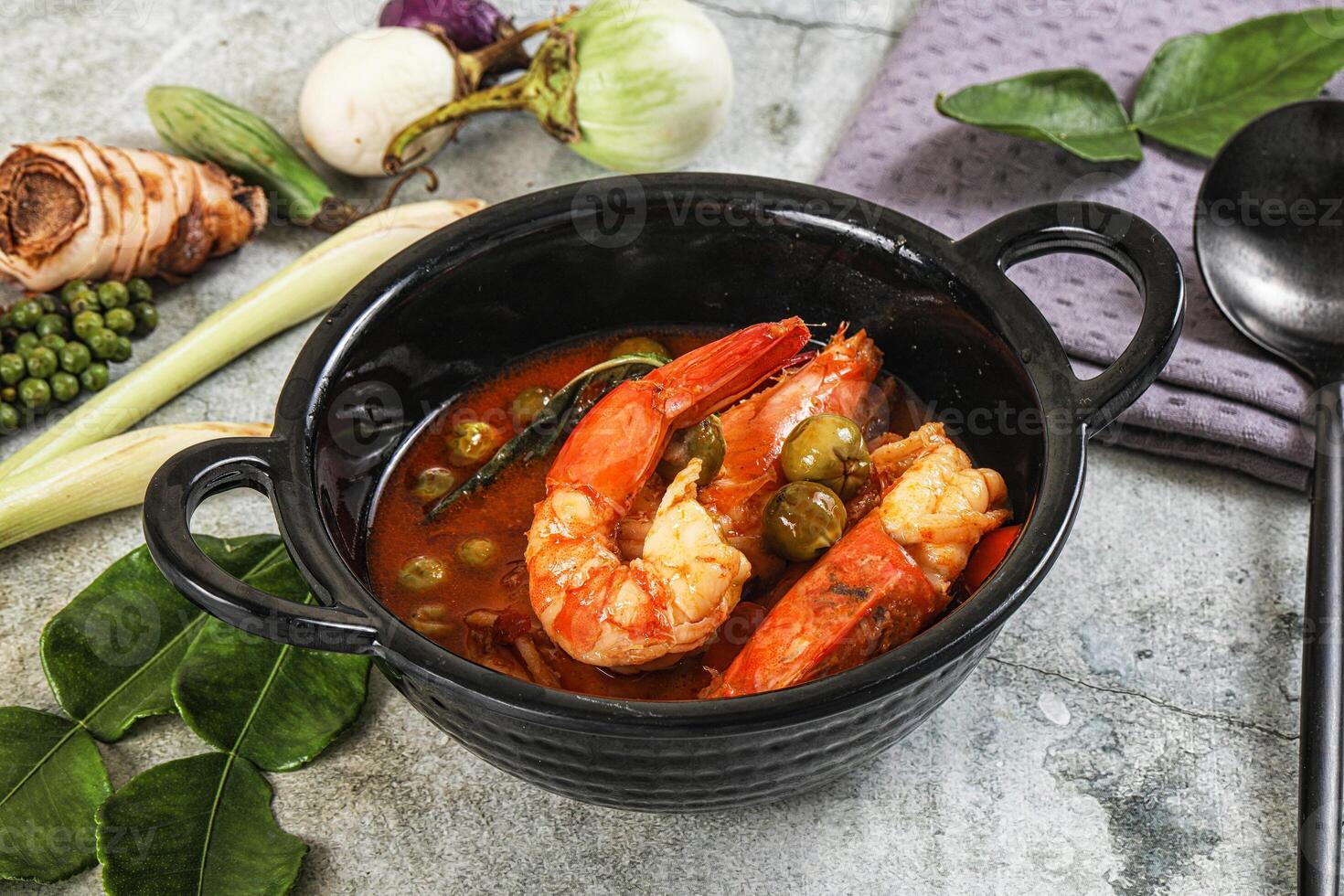 Thai Panang curry witn prawn photo