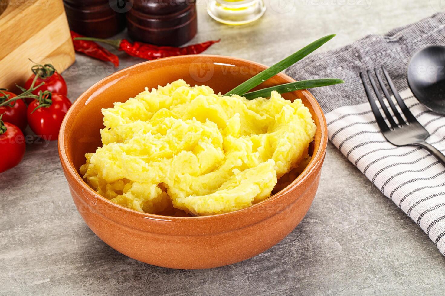 Mashed potato Puree with butter photo