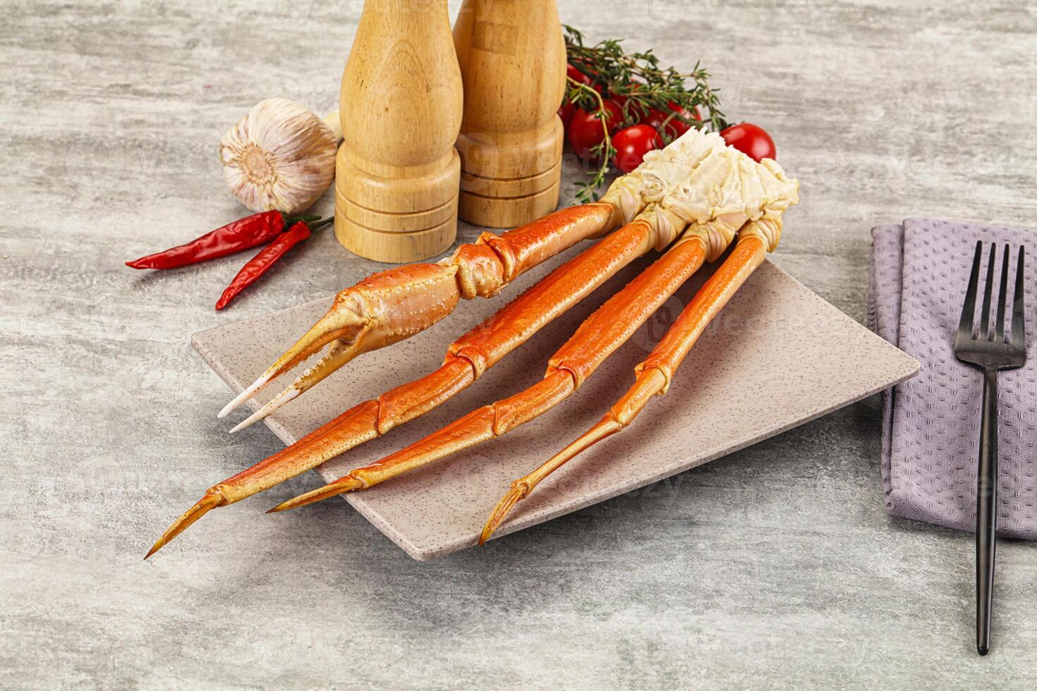 Delicous luxury crab claw legs photo