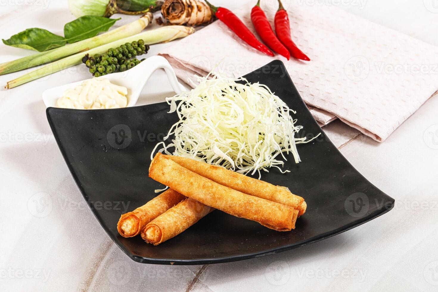 Fried spring roll with prawn photo