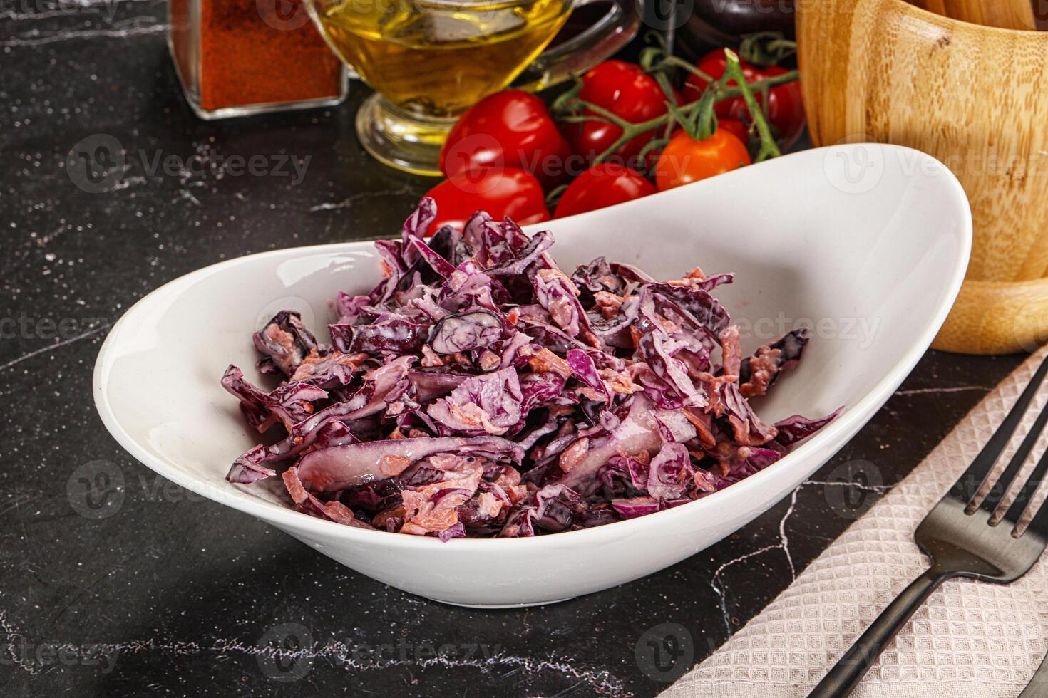 Coleslaw salad with cabbage and carrot photo