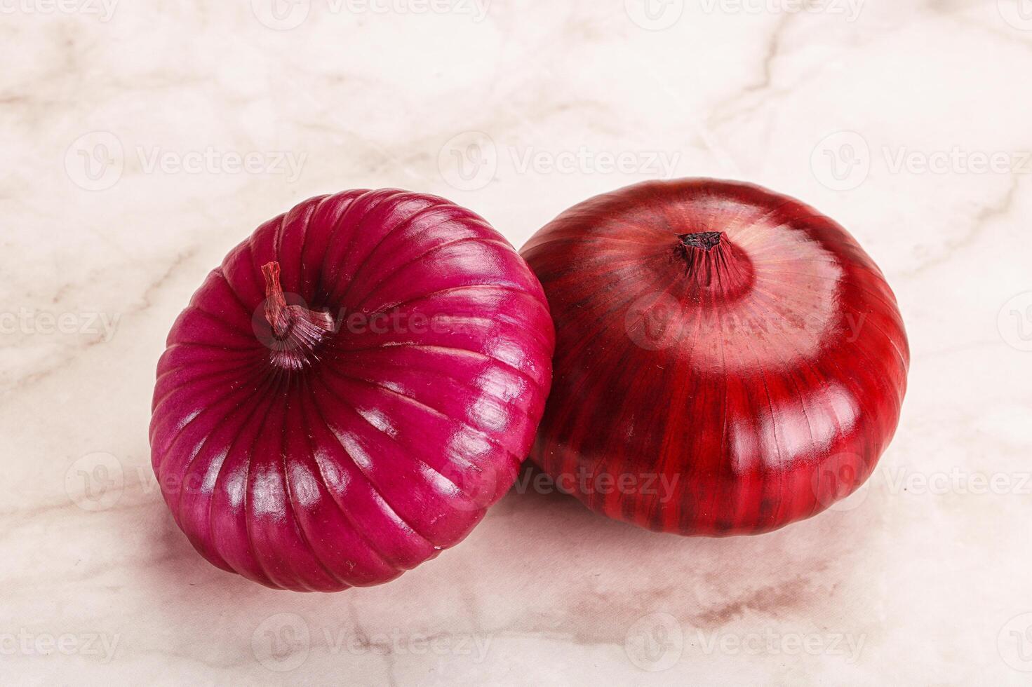 Purple raw onion for cooking photo