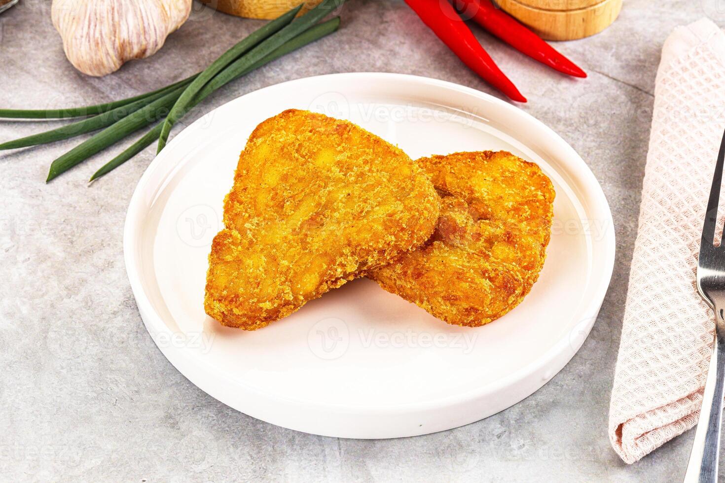 Fried potato hash brown snack photo