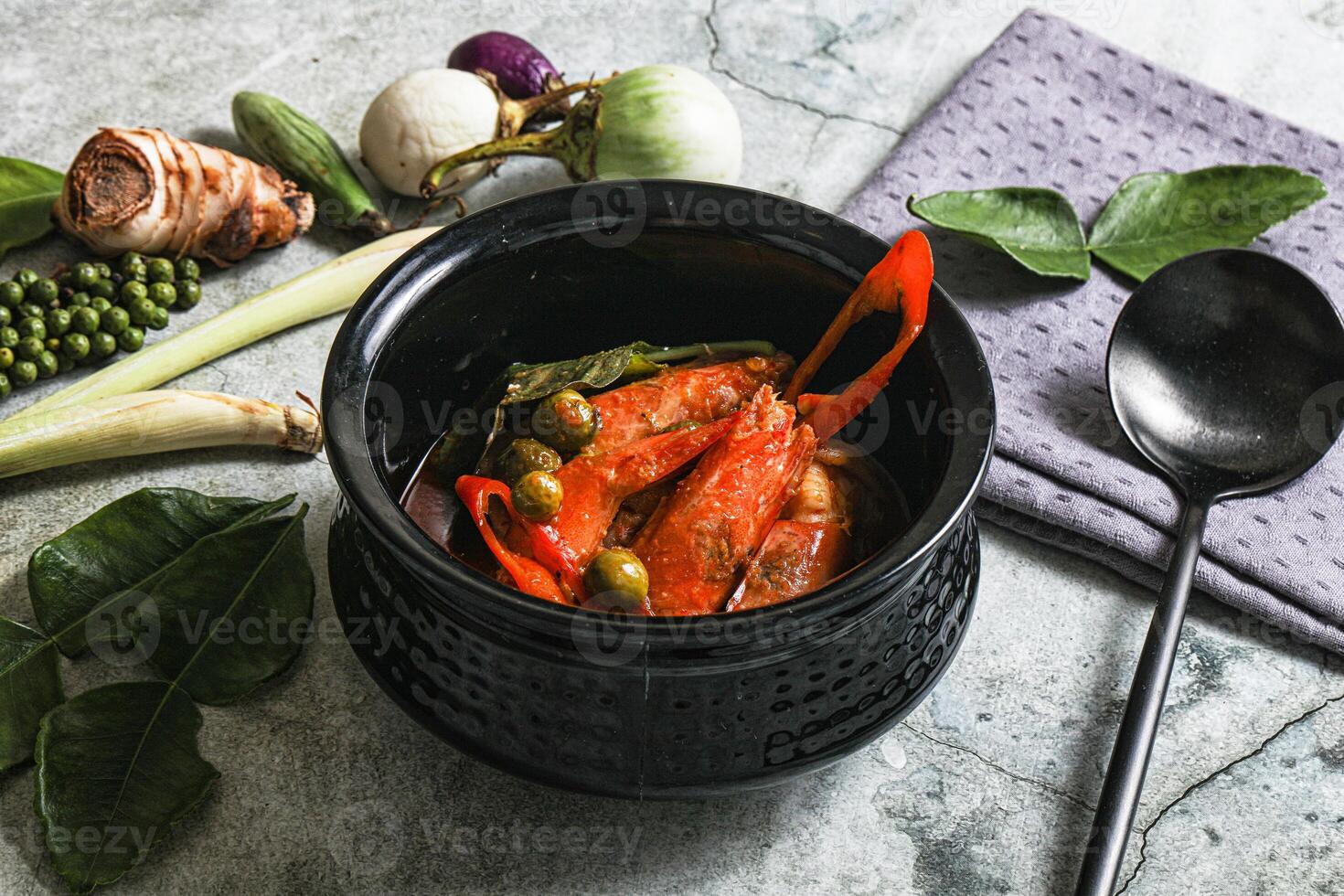 Thai Panang curry witn prawn photo
