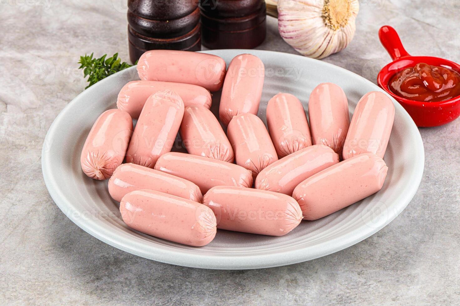 Mini sausages snack for breakfast photo