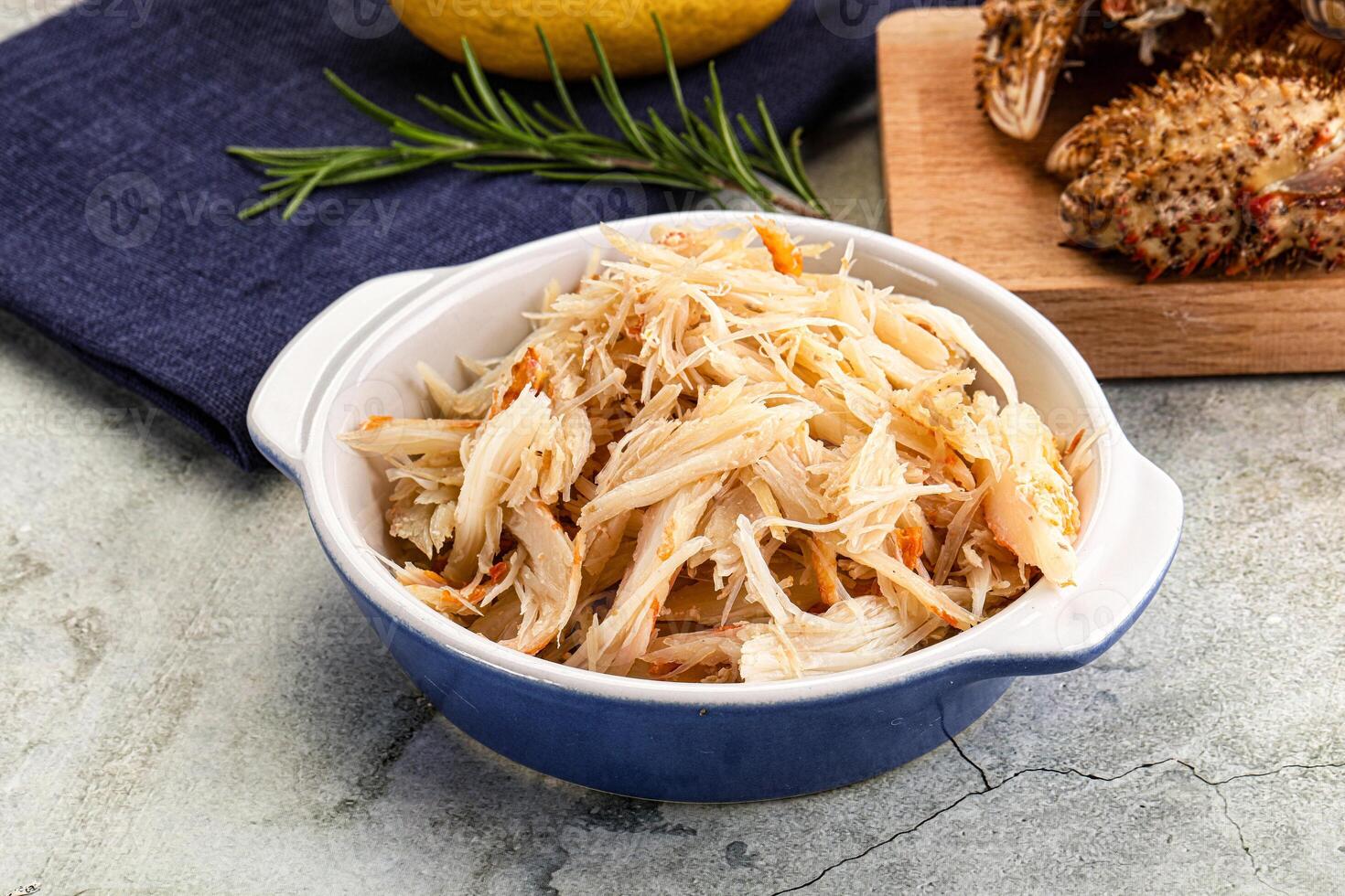 Wild natural crab meat for salad photo