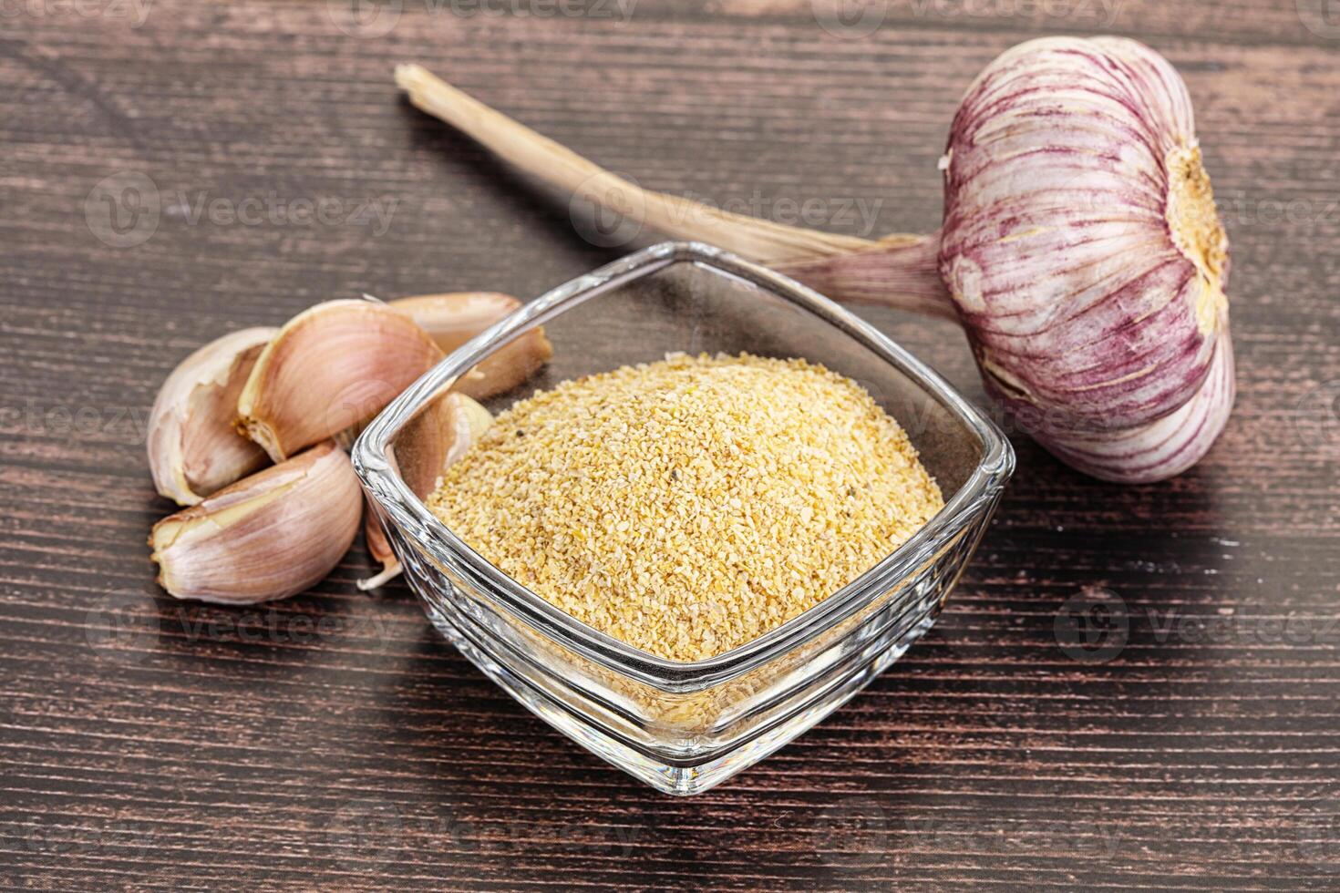 Dry granulated garlic aroma seasoning photo