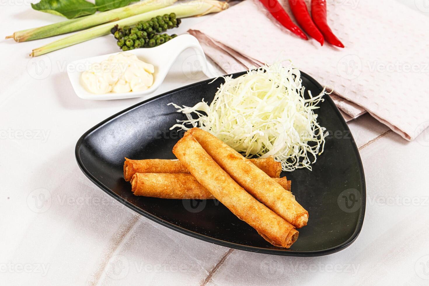Fried spring roll with prawn photo