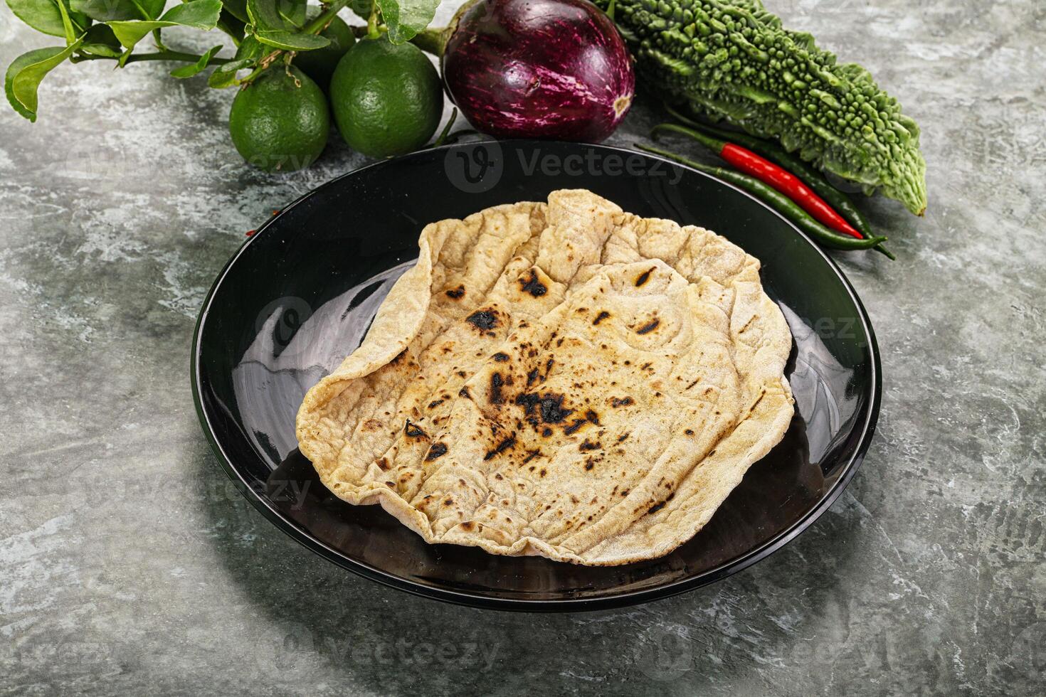 Indian traditional tandori bread - Roti photo