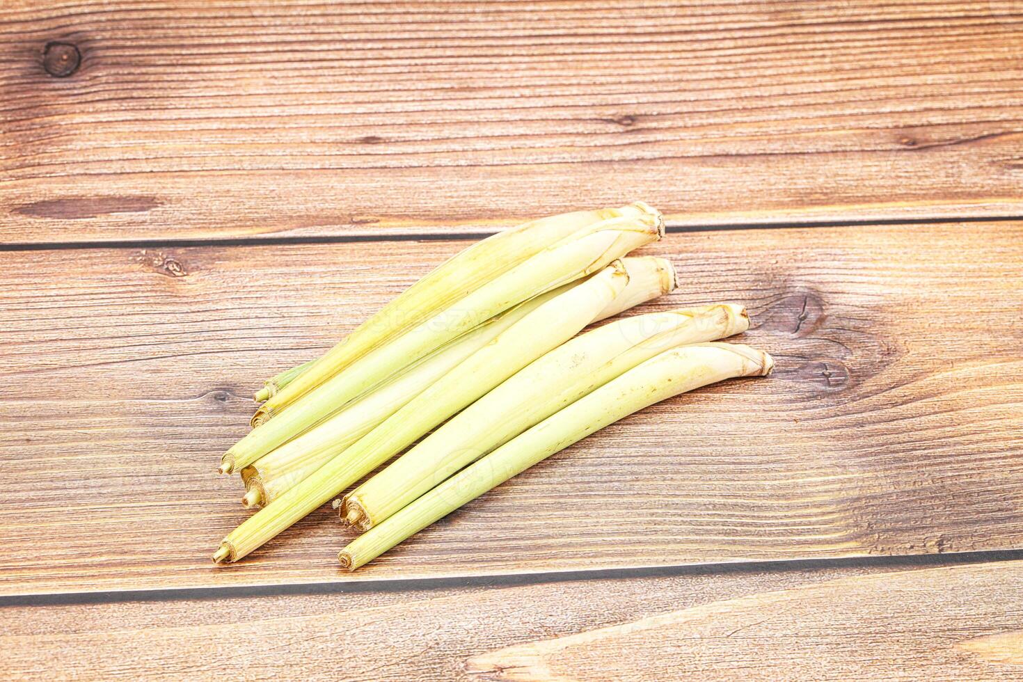 Green organic lemongrass stem heap photo