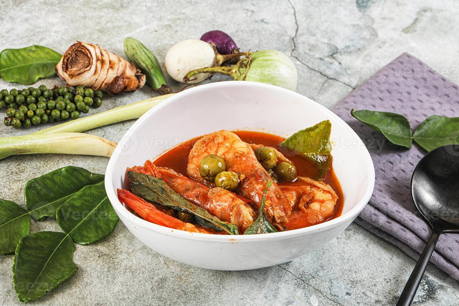 Thai Panang curry witn prawn photo