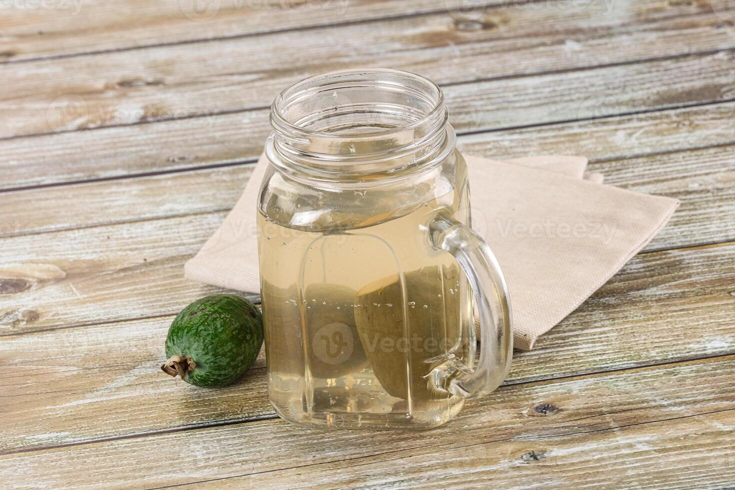 Homemade organic feijoa compote drink photo