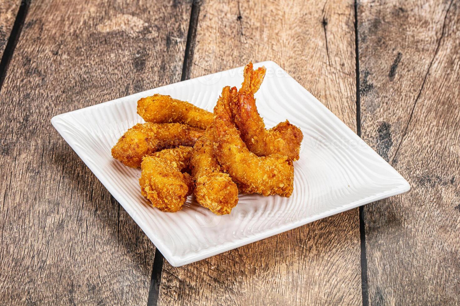 Delicous crispy shrimps appetizer snack photo