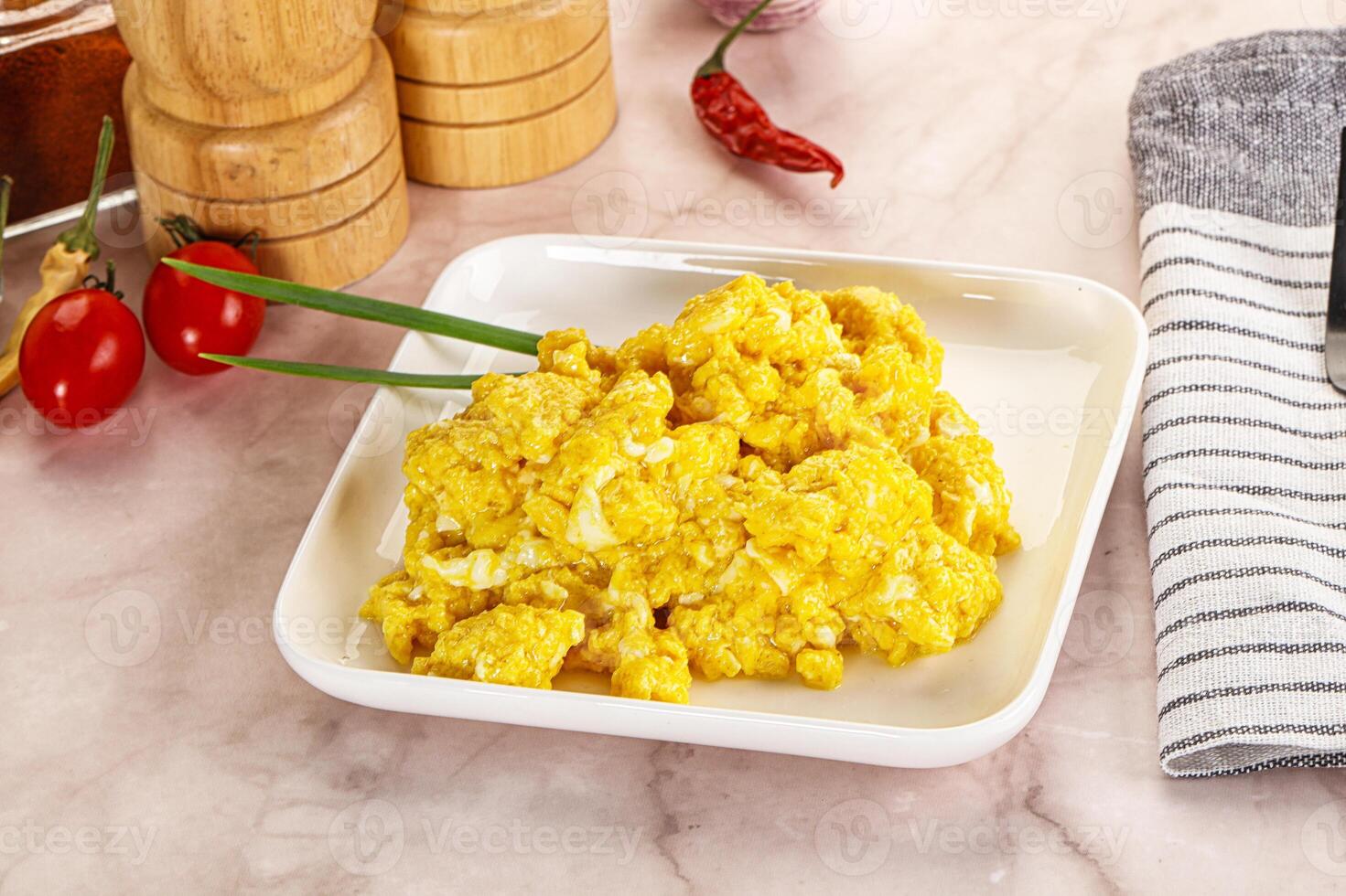 Scrambled egg in the bowl photo