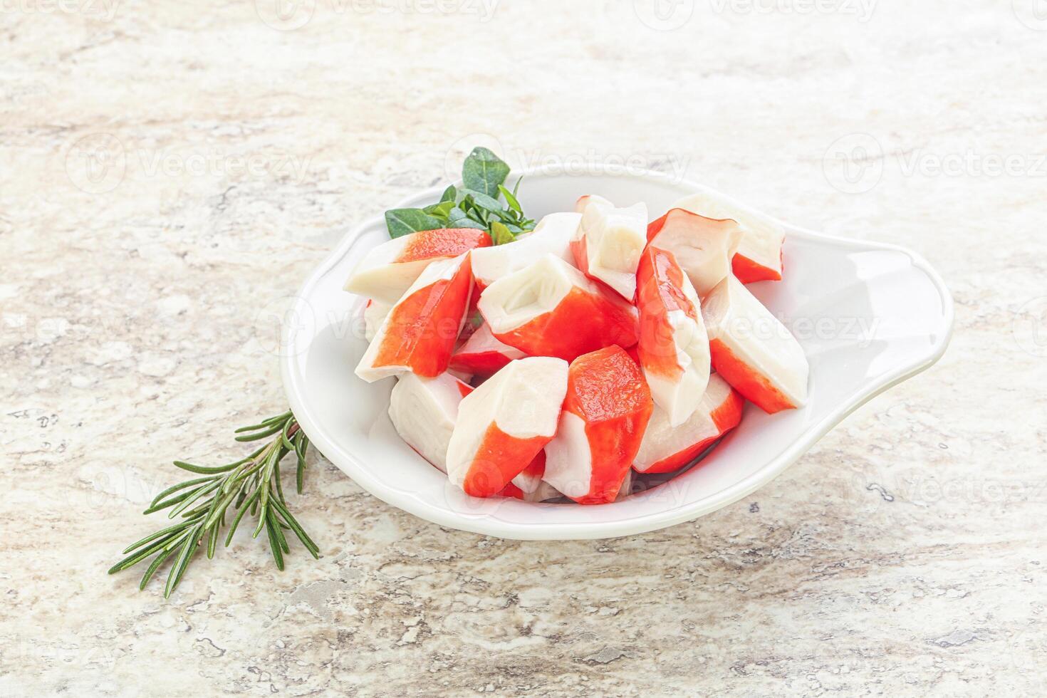 Crab meat surimi in the bowl photo